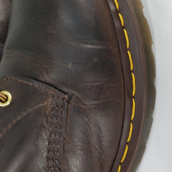 DR. MARTENS AIR WAIR 11822 BROWN OIL LEATHER 8 EYE LACE UP ANKLE BOOTS MEN'S 13 - Picture 10 of 16